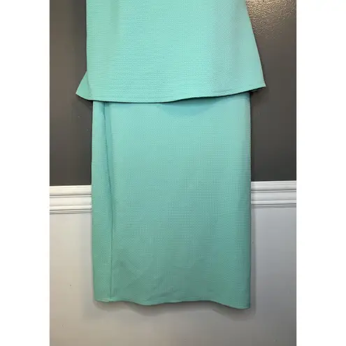 Marianne Top Skirt Set Womens 1X Textured Sleeveless Tank Suit Made in USA Green
