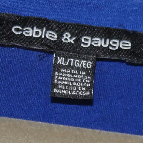 Cable & Gauge Royal Blue Knit V Neck Short Sleeve Pocket Tee