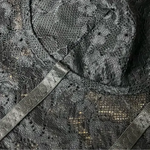 Black Goth Grunge Moto Biker Lace. Rocket Corset Top Lined Witchy Vampy S Fairy