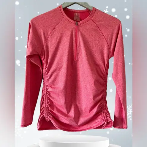 Calia Women’s S long Sleeve Pink 1/2 Zip Polo Pullover Jacket w Thumbholes M Size M
