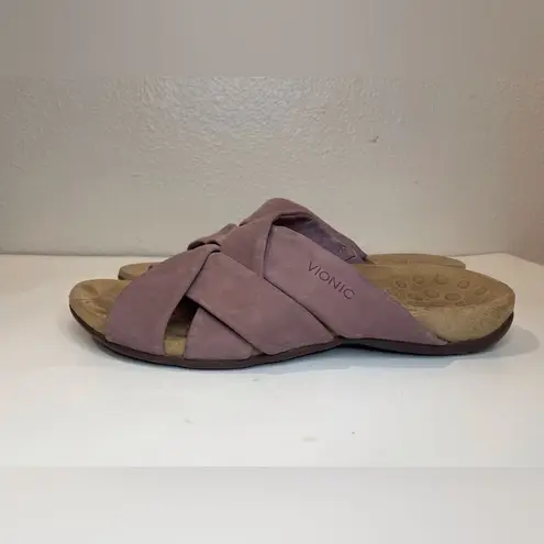 Vionic Rest Juno Slide Sandal with Concealed Orthotic Arch Support Size 9