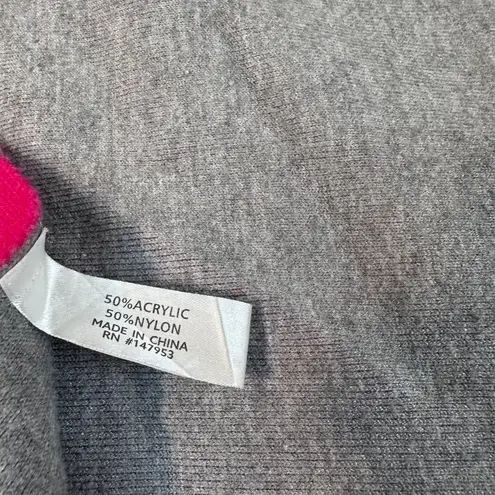 Kloth & Clover Reversible Poncho Wrap Pink Gray Fringe Shawl One Size Size 0