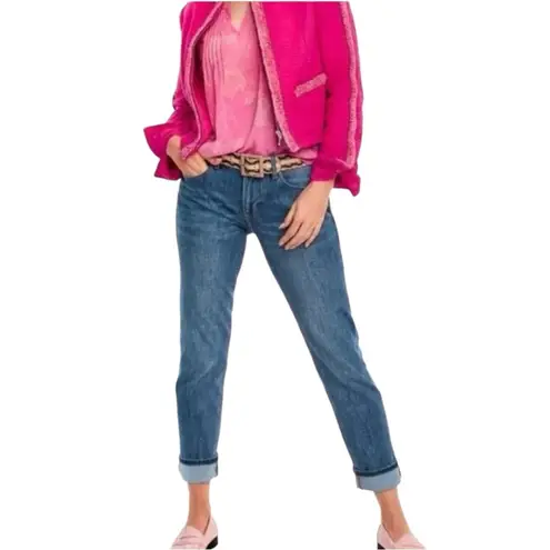 CAbi  Blazer Tweed Ballroom Cropped Collarless Hot Pink Women’s Size Medium