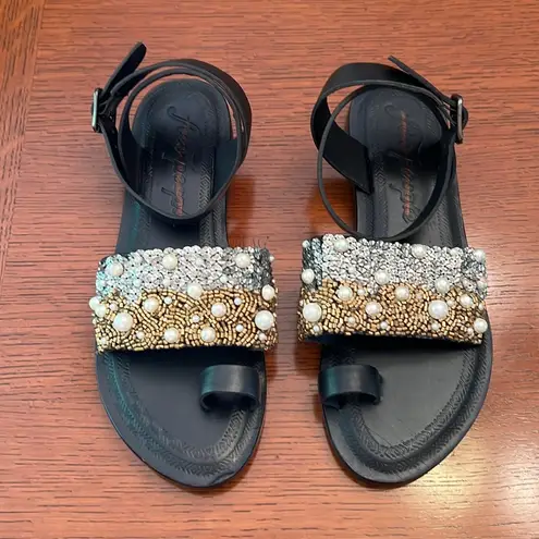 Free People  Sun Peaks Embellished Sandals Black