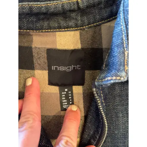 INSIGHT BOMBER CARGO FLIGHT DENIM JACKET MEDIUM Blue