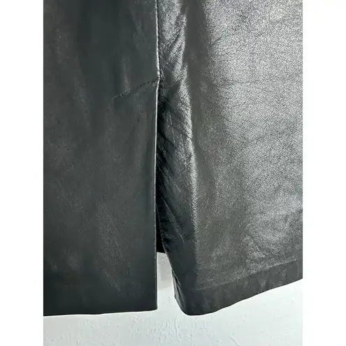 ItalModa Vintage Leather Black Pencil Skirt Sz XS
