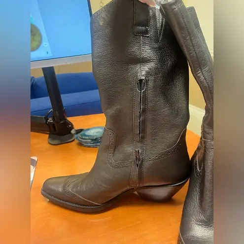 Coldwater Creek - Women's Bronze Leather Western Cowboy Boots - Size 8 M