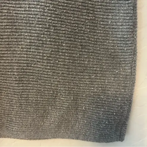 Ella Moss charcoal gray v-neck ribbed pullover sweater size large