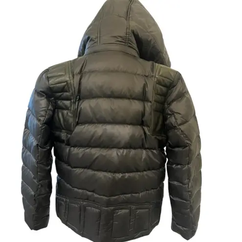 The Kooples Black Quilted Puffer Jacket with Hood