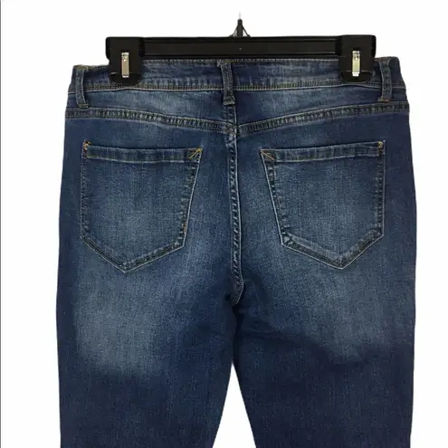 Kensie Distressed Embroidered Bird Kenzie Ankle Jeans Size 10