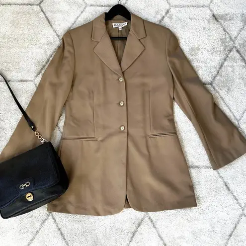 Salvatore Ferragamo COPY - Vintage Tan 3-Button Blazer Bell Sleeve Sz 10