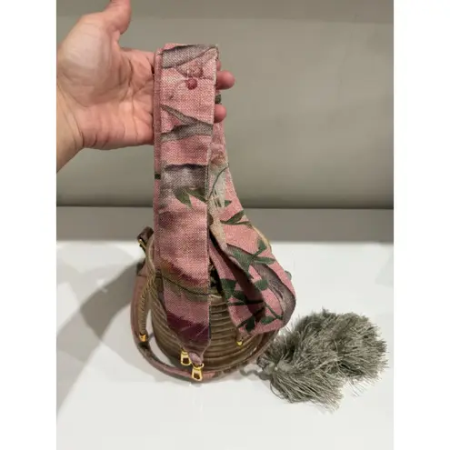 Maison Alma Paraiso Rose Bucket Handbag with Removable Strap Pink