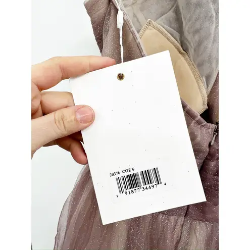 Mac Duggal 20376 Charcoal Ombre Glitter Halter Neck Ballgown Size 6 NEW