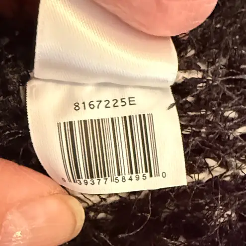 Fun Black and Gray Sweater with Eyelash Detailed Sleeves and Lower Sweater