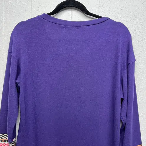 Styleword Tunic Sweater Dress Womens Medium Bohemian Loungewear Relaxed Pullover Purple