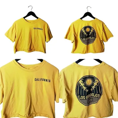 Rush Cold California Los Angeles T Shirt Palm Tree Raw Hem Double Sided XL