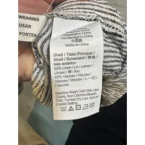 J.Crew  Linen Blend Drawstring Shorts Set 3 Pairs XS Black Stripe Sage