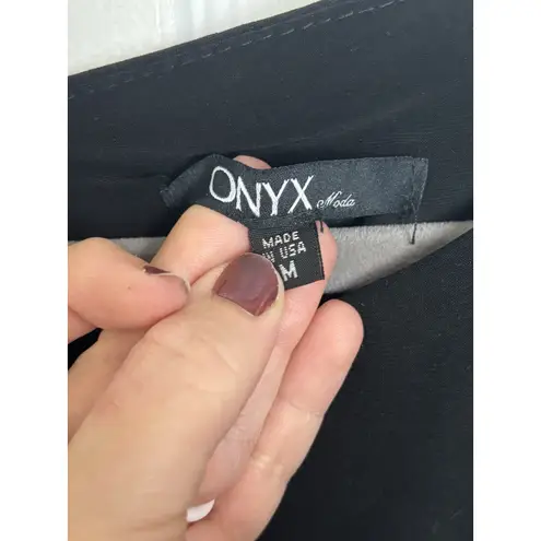 Onyx Moda Black Sleeveless Rhinestone Top Size Medium Classic Going Out Top USA - Image 6