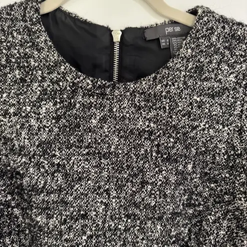 Per Se Dress Woven Sleeveless Black White Classic Cotton Wool Size 6