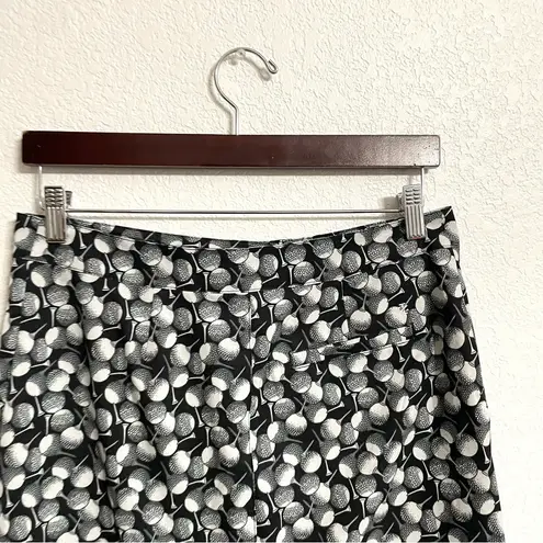 IZOD Womens Skort White Black Gray Golf Ball Tee Print Athletic Size 4
