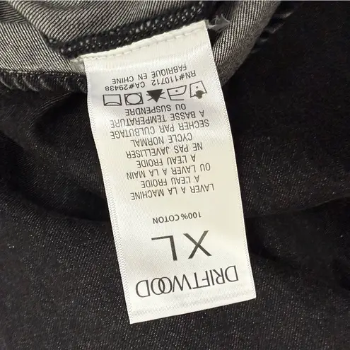 Driftwood Long Sleeve Tiered Denim Midi Dress Western Boho Bohemian Black