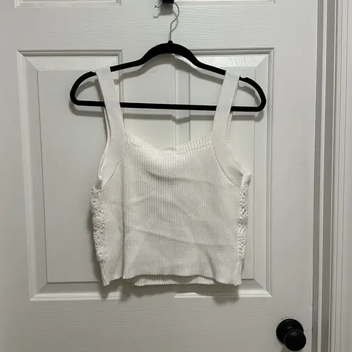 House of Harlow 1960 White Laser Cut Crotchet Top and Midi Skirt Size Large