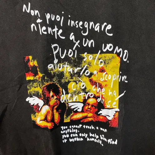 Ripple Angel Painting Mineral Wash Cropped Tshirt size Extra Large