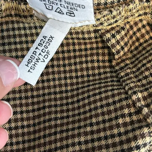 Tommy Hilfiger  Brown Multi Plaid Pull-On Skinny Pants 8 Cropped Wide Waistband