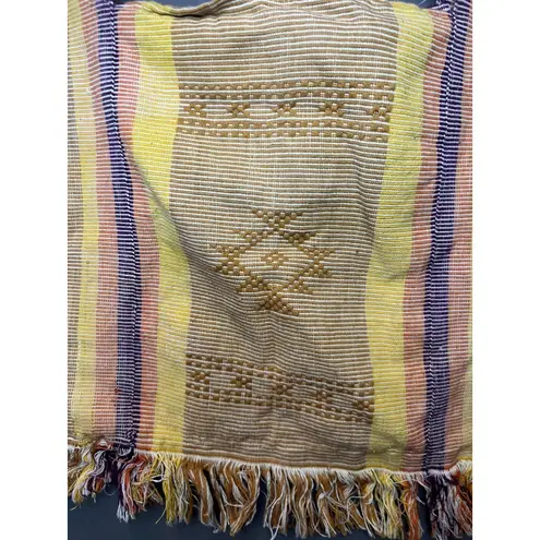 Vintage Handwoven Tote Bag Shoulder Purse Striped Ethnic Boho Festival 90s