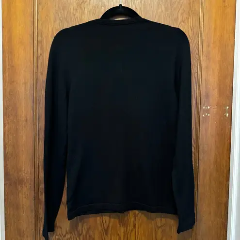 Henri Bendel NWT New York Silk Blend Basic Cardigan Black M Deadstock