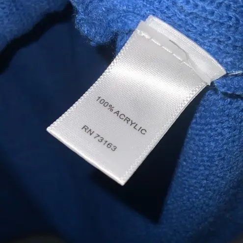 Cable & Guage 2Pc Set~Lg Blue Sweater Cardigan & XL Blue & Yellow Floral Blouse