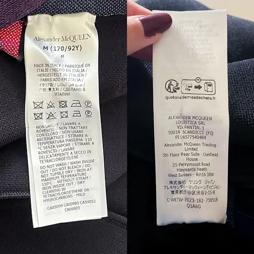 Alexander McQueen Orchid Jacquard Midi Dress Cutouts Medium Black Red Yellow NWT