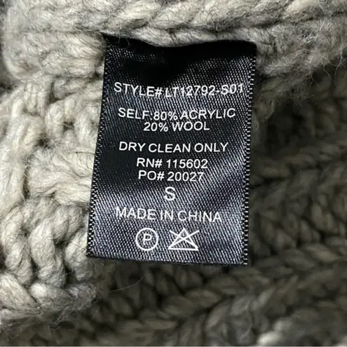 Pookie & Sebastian Women’s Size S Heather Gray Chunky Knit Turtleneck Sweater - Image 6