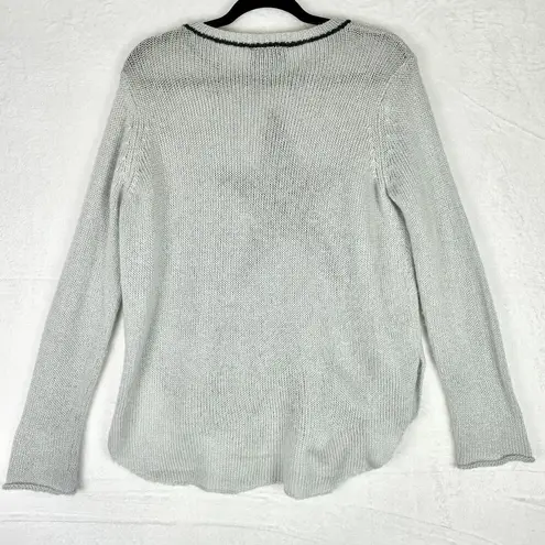 Wooden Ships Metallic Star Crew Sweater Size S/M Wool Mohair Blend Grey