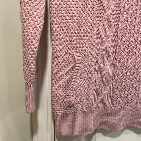 L.L. Bean Signature Size M Lavender Pullover Cotton Cowl Neck Fisherman Sweater Purple Size M