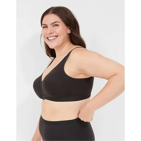 Cacique Cotton Unlined No-Wire Bra Black Size 46D