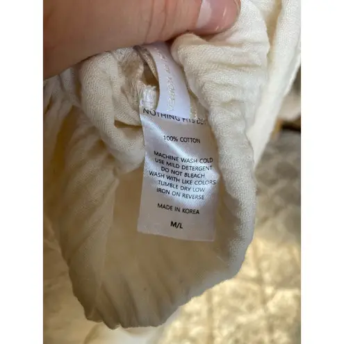 Nothing Fits But Ivory Cotton Gauze Maxi Dress Tie Strap Cottagecore Ethereal White Size M