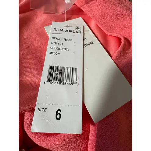 Julia Jordan Knot-Neck Tulip-Hem Cocktail Chic Midi Dress Size 6 NWT