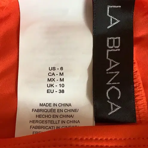 La Blanca Size 6 Hipster Bikini Swimsuit Bottom Solid Paprika Orange $51. New