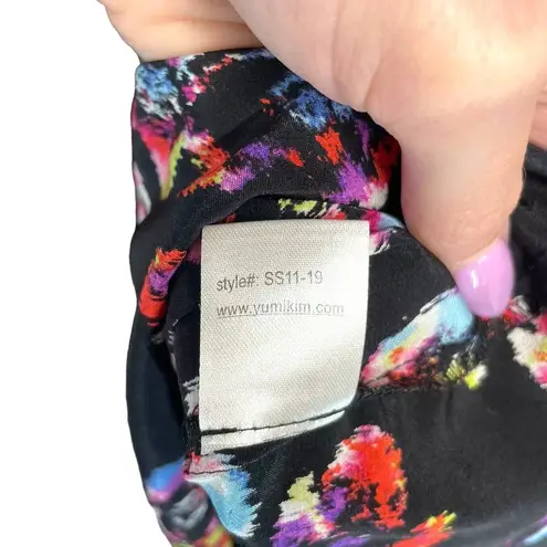 Yumi Kim Yumi Top In Black Floral Print Silk Size XS