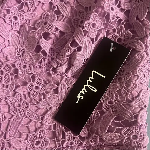 Lulus NWT  Sweetie Lavender Purple Floral Lace Short Sleeve Mini Dress