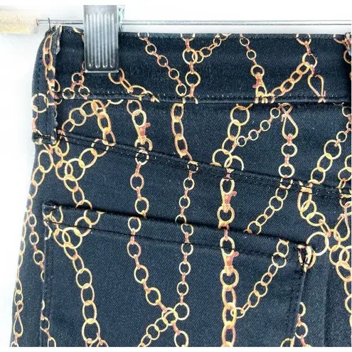 L'Agence Margot Black High-Rise Ankle Skinny Chain-Print Jeans 26 Preppy