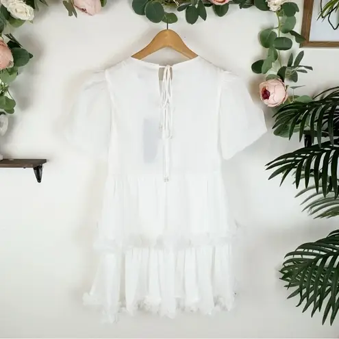 Elliatt NWT Ondine Babydoll Mini Dress in White Ivory Size Small