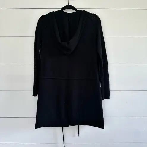 Susana Monaco Women’s Extra Small Black Zip Up Merino Wool Blend Long Line Sweat