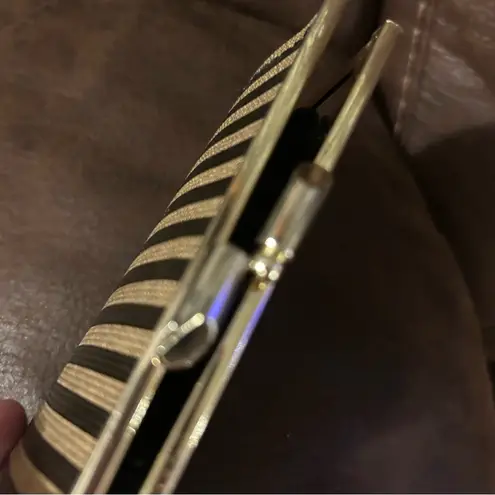 Vintage y2k gold metallic sparkle clutch wallet kisslock evening regency core Black