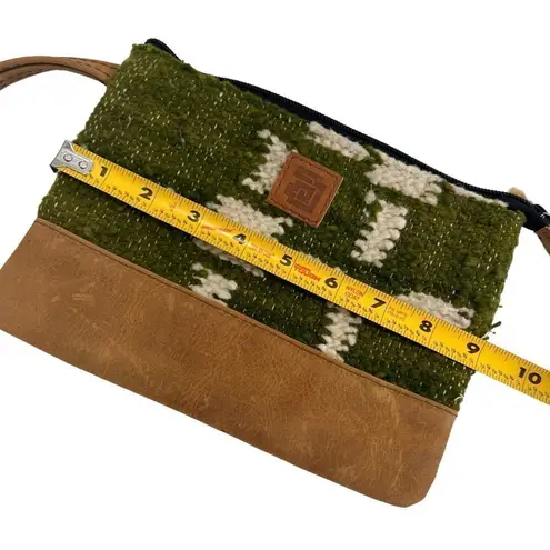 Achiote Guatemalan Goods Wool Full Grain Leather Pouch Green