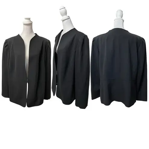 Tahar ASL Tahari ASL Black Long Sleeve No Collar Blazer Size 16W