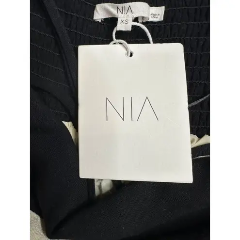 NIA Clove Dress in Ecru XSmall New Womens Maxi Long Casual Gown Black Size XS