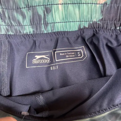 Slazenger Womens Golf Skort Skirt Shorts Blue Teal Smoke Print Size S