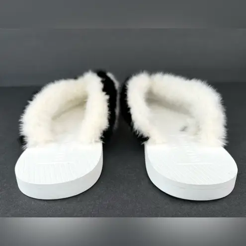Valentino Garavani Mink Fur Rubber Flip Flop Women Sandals Size EU 35